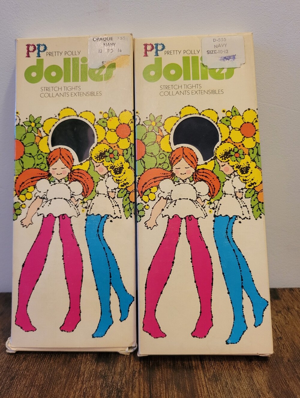 Vintage 1970s Pretty Polly Dollies Tights - Deadstock Lot of 2 For Kids